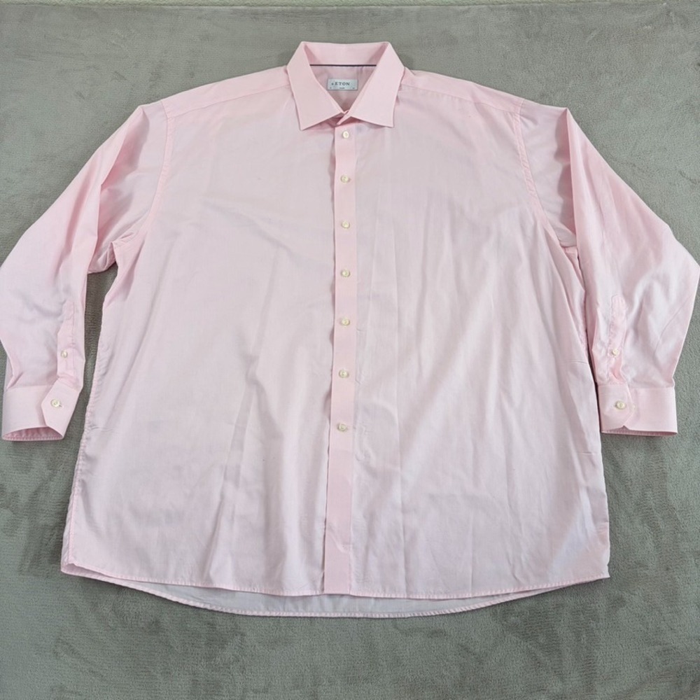ETON Classic Fit Dress Shirt n Pink Micro Check Twill Men 51 20 Long Sleeve $298